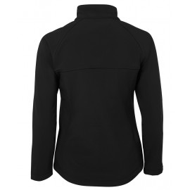 Ladies Layer Softshell Jacket (Black) with white logo